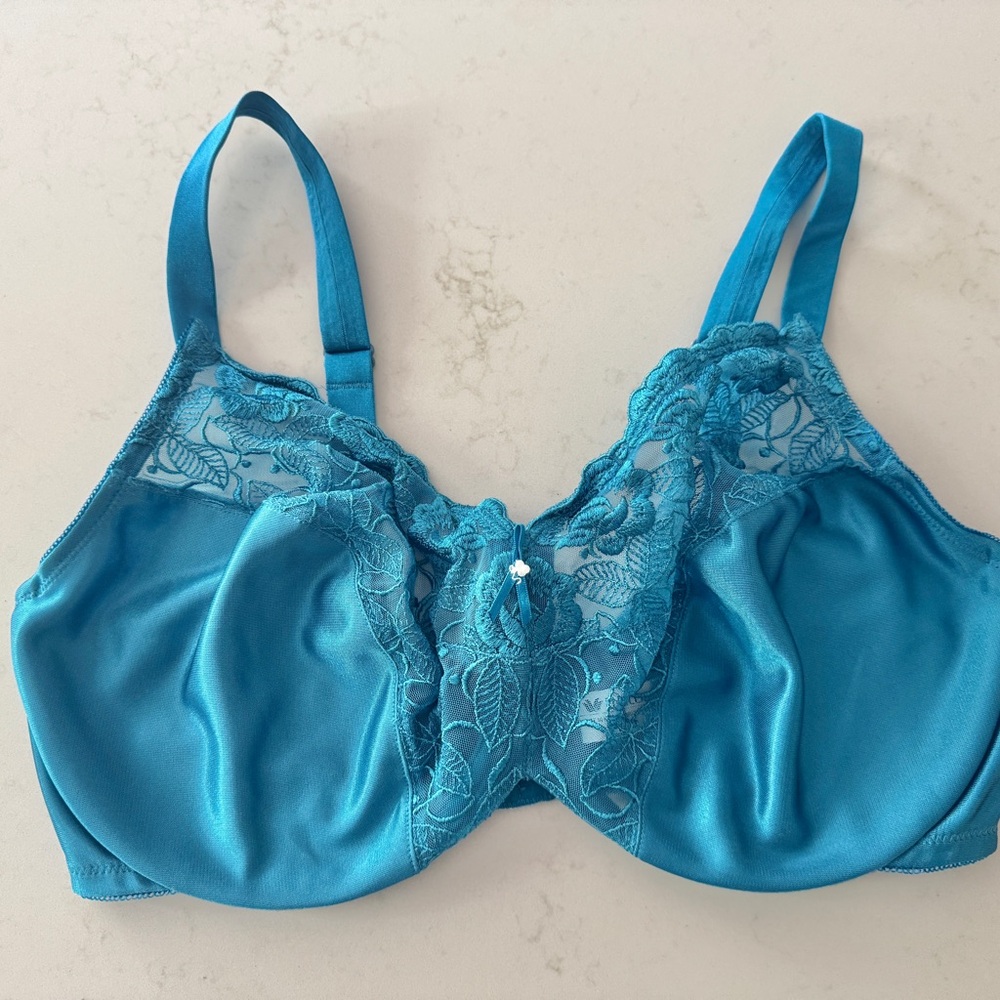 Wacoal Blue Full-Coverage Lace Bra